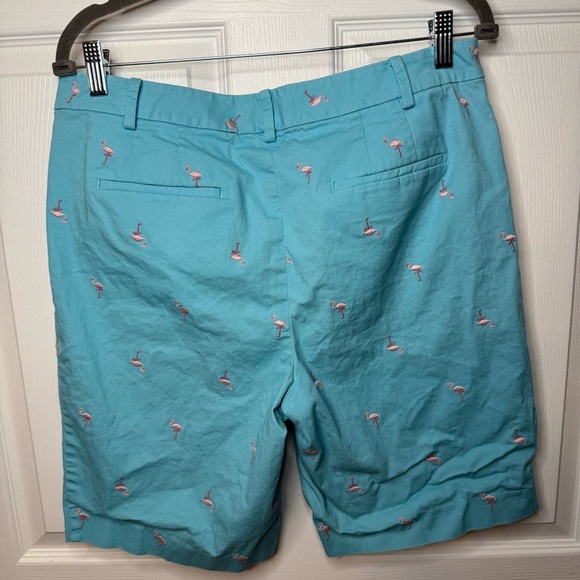Talbots Women's Blue Pink Flamingo Print Chino The Perfect Short Size 10 GUC - Picture 4 of 5